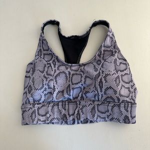 Onzie S M Warrior Sports Bra Snake Print Gym Workout Impact Strappy Racerback